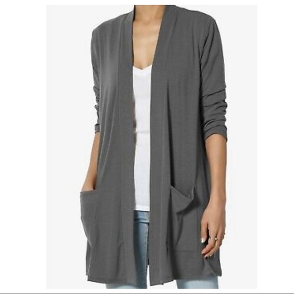 #09 Chic Boyfriend Open Slouchy pockets cardigan - Picture 3 of 5